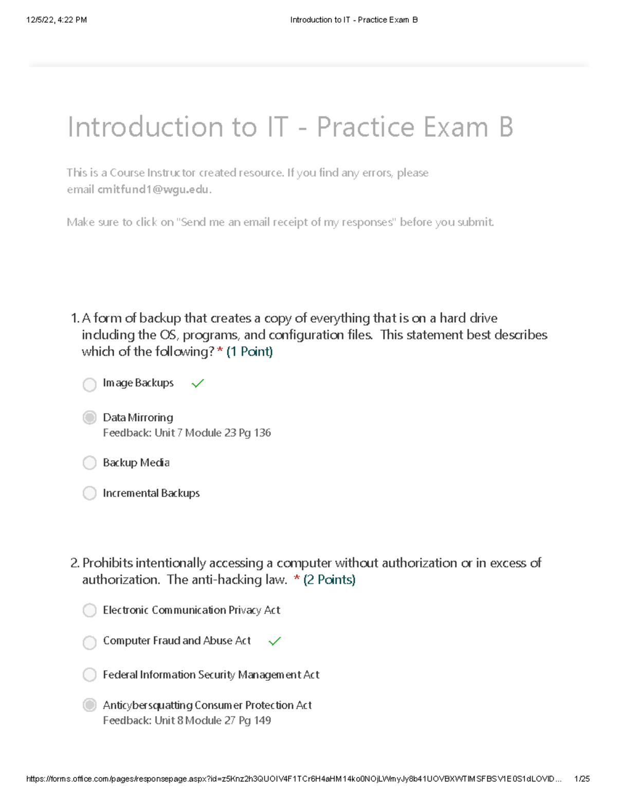 Introduction To IT - Practice Exam B - - Studocu