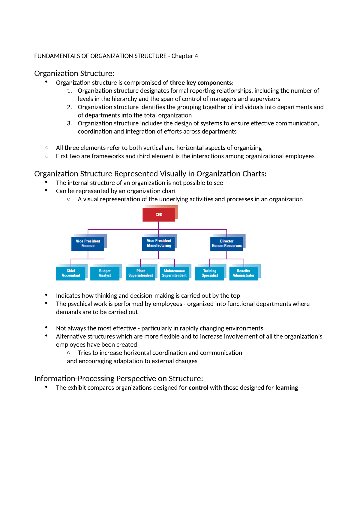 Chapter 4 - Fundamentals OF Organization Structure - FUNDAMENTALS OF ...