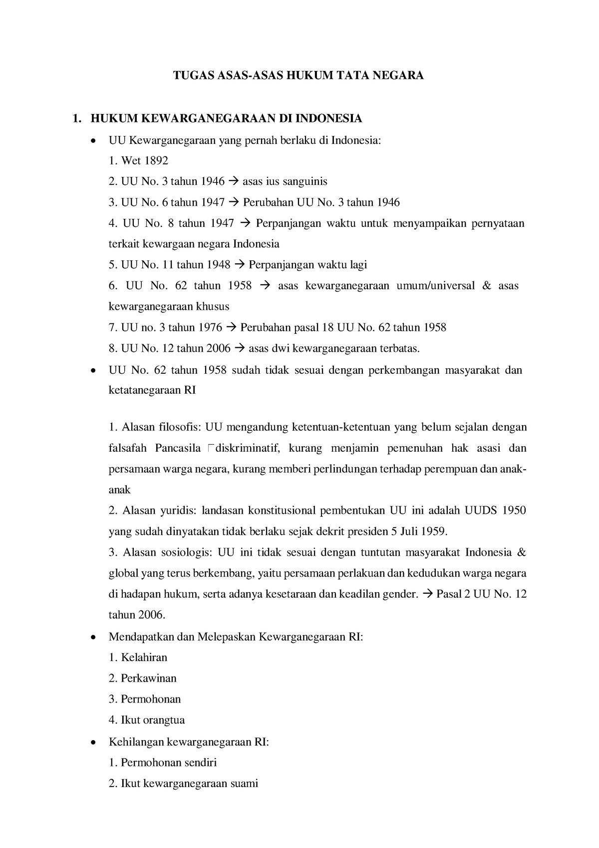 Hukum Kewarganegaraan DI Indonesia - TUGAS ASAS-ASAS HUKUM TATA NEGARA ...