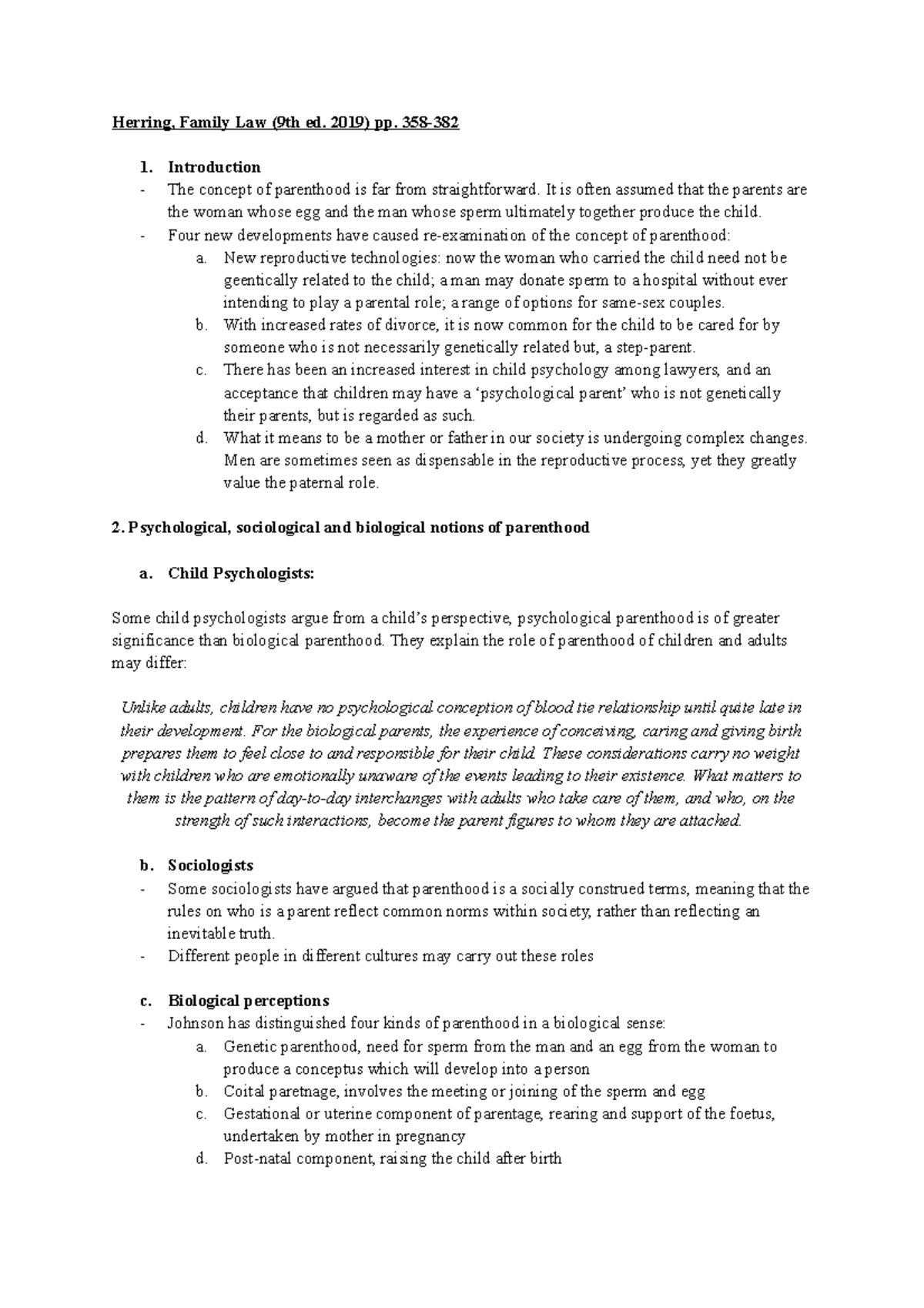 Tutorial 2 Defining mothers and fathers in the 21st century Herring