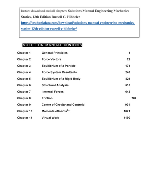 354155079 Solutions Manual Engineering Mechanics Statics 13th Edition Russell C Hibbeler Studocu