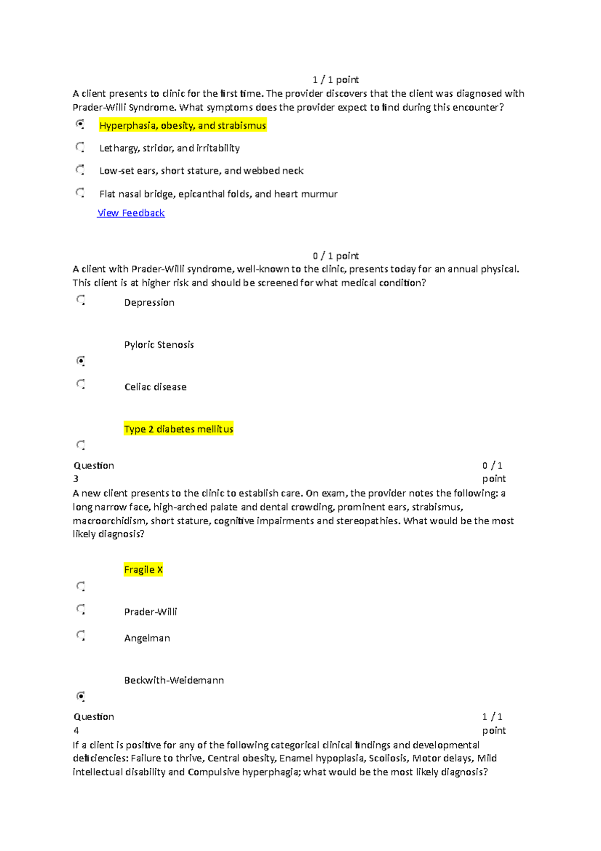 NSG6435 Week 9 Quiz - NSG 6435 - NUR 344 - William Carey - Studocu