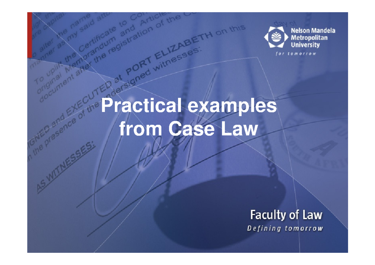 CASE LAW Consensus Practical examples from Case Lawfrom Case Law