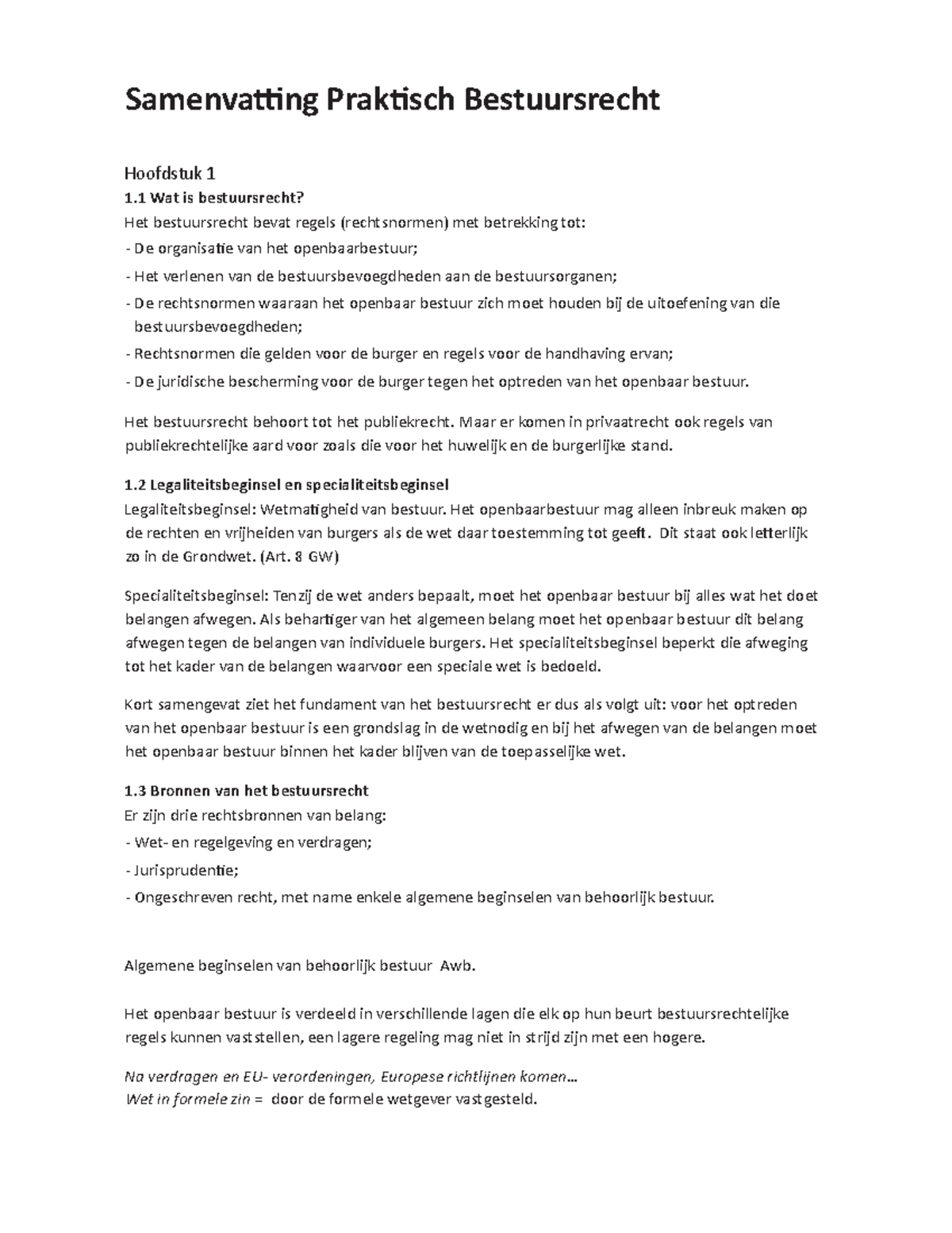 Samenvatting Bestuursrecht - Samenvatting Praktisch Bestuursrecht ...