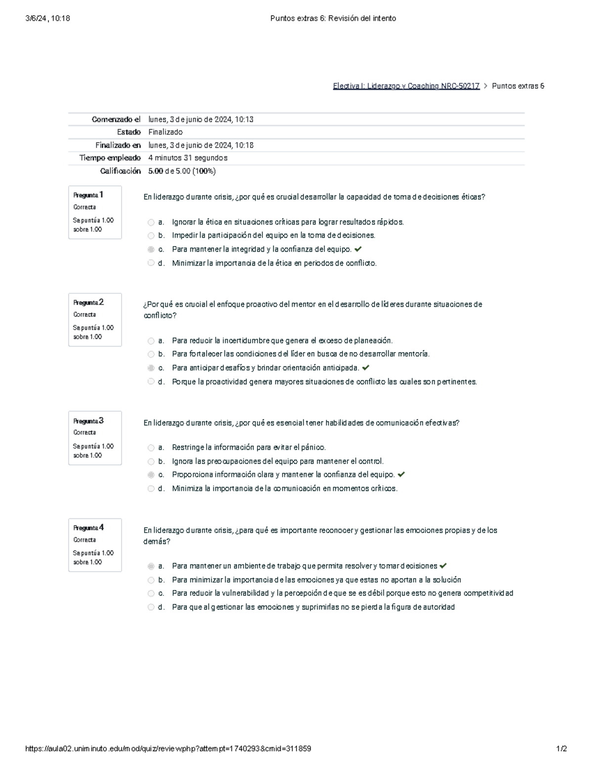 Puntos Extras 6 Revisión Del Intento - Uniminuto/mod/quiz/review.php ...