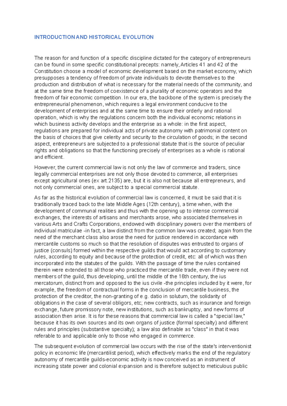 Introduction AND Historical Evolution 1 - INTRODUCTION AND HISTORICAL ...