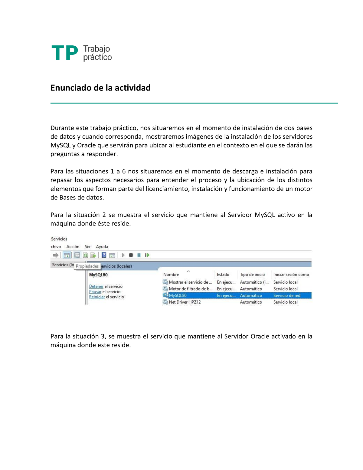 TP1 - Enunciado De La Actividad - Enunciado De La Actividad Durante ...