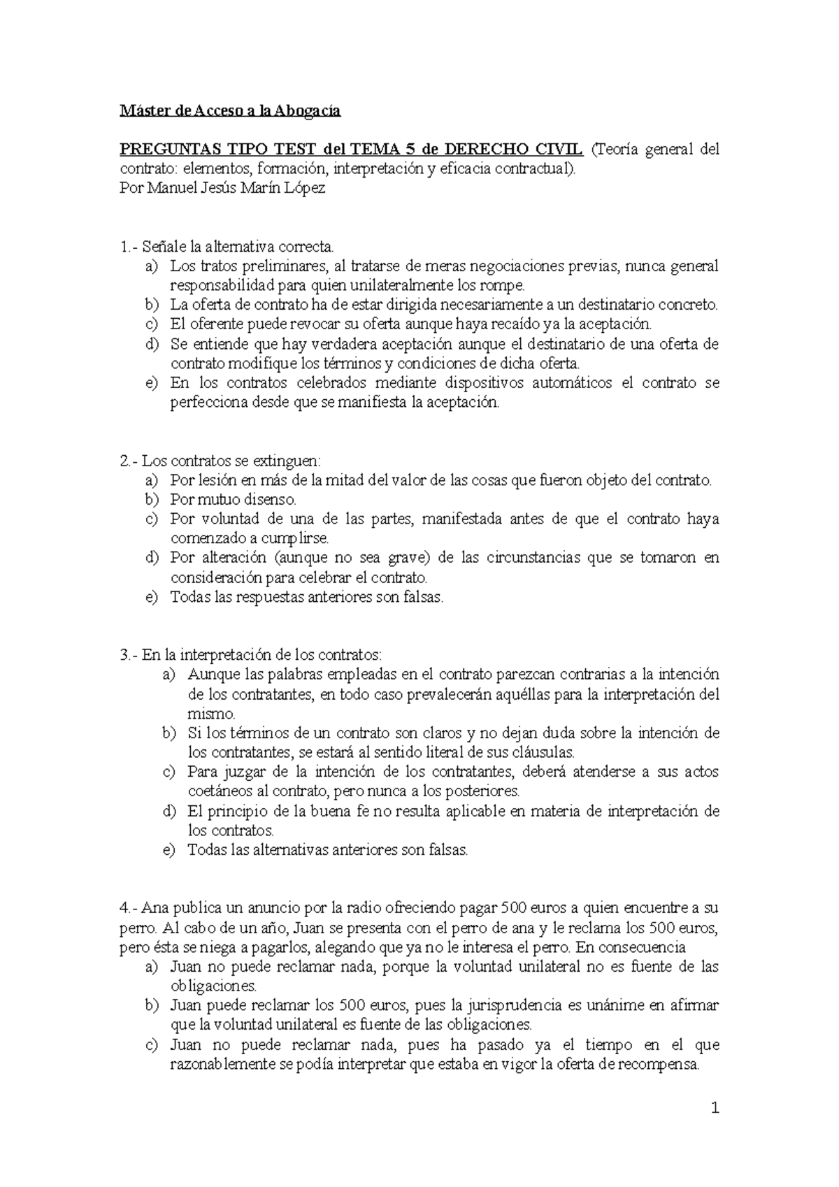 Tipo test 4 Abril 2017, preguntas Máster de Acceso a la Abogacía PREGUNTAS TIPO TEST del TEMA Tipo test 4 Abril 2017, preguntas Máster de Acceso a la Abogacía PREGUNTAS TIPO TEST del TEMA