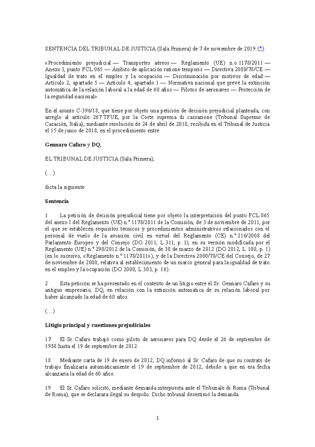 4b- Stjue De 7 De Noviembre De 2019 - Pilots - SENTENCIA DEL TRIBUNAL ...