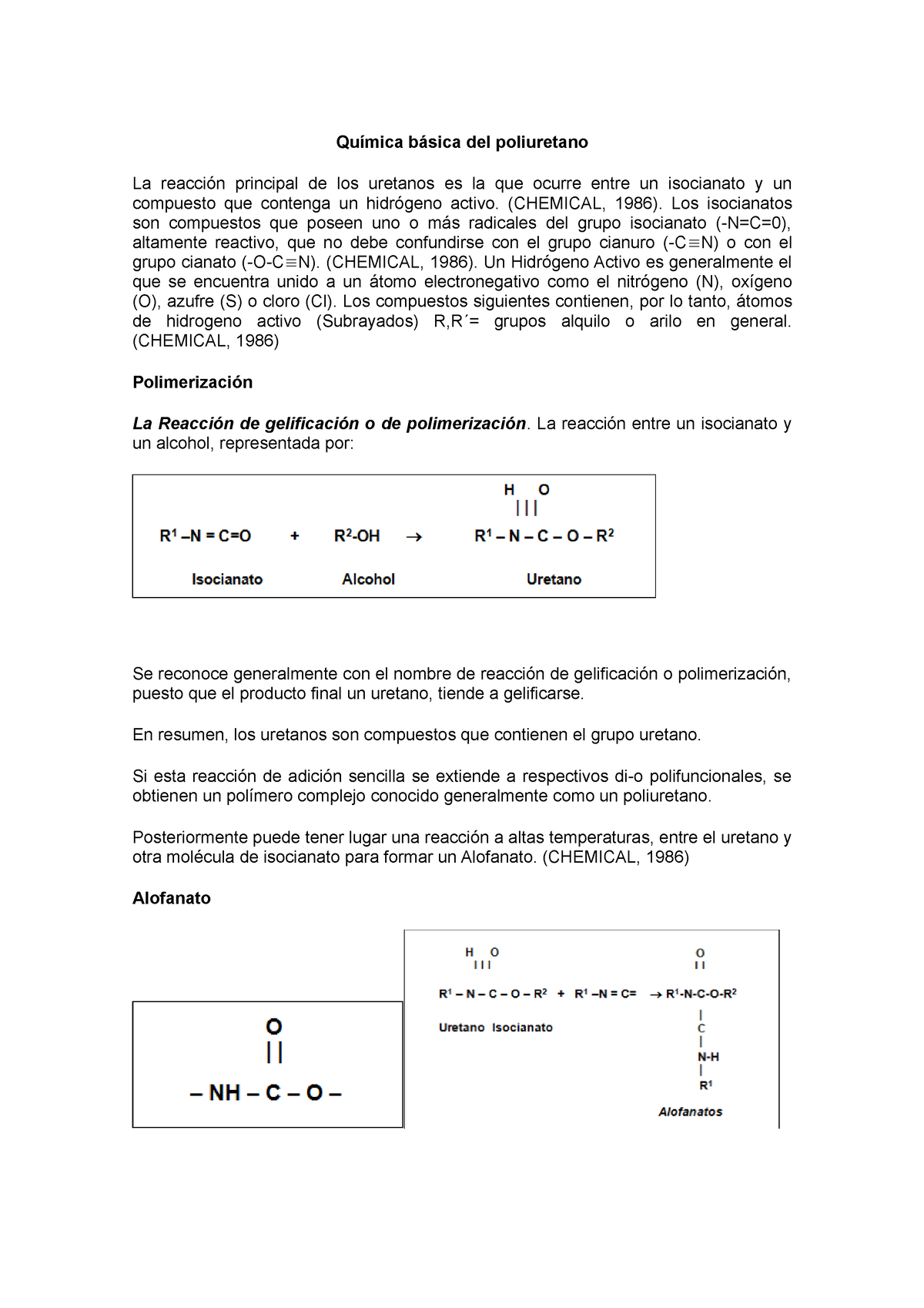 Producción Poliuretano - Qu椃Āmica B愃Āsica Del Poliuretano La Reacci漃Ān ...