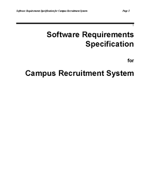 SRS example - 1 Software Requirements Specification for Campus