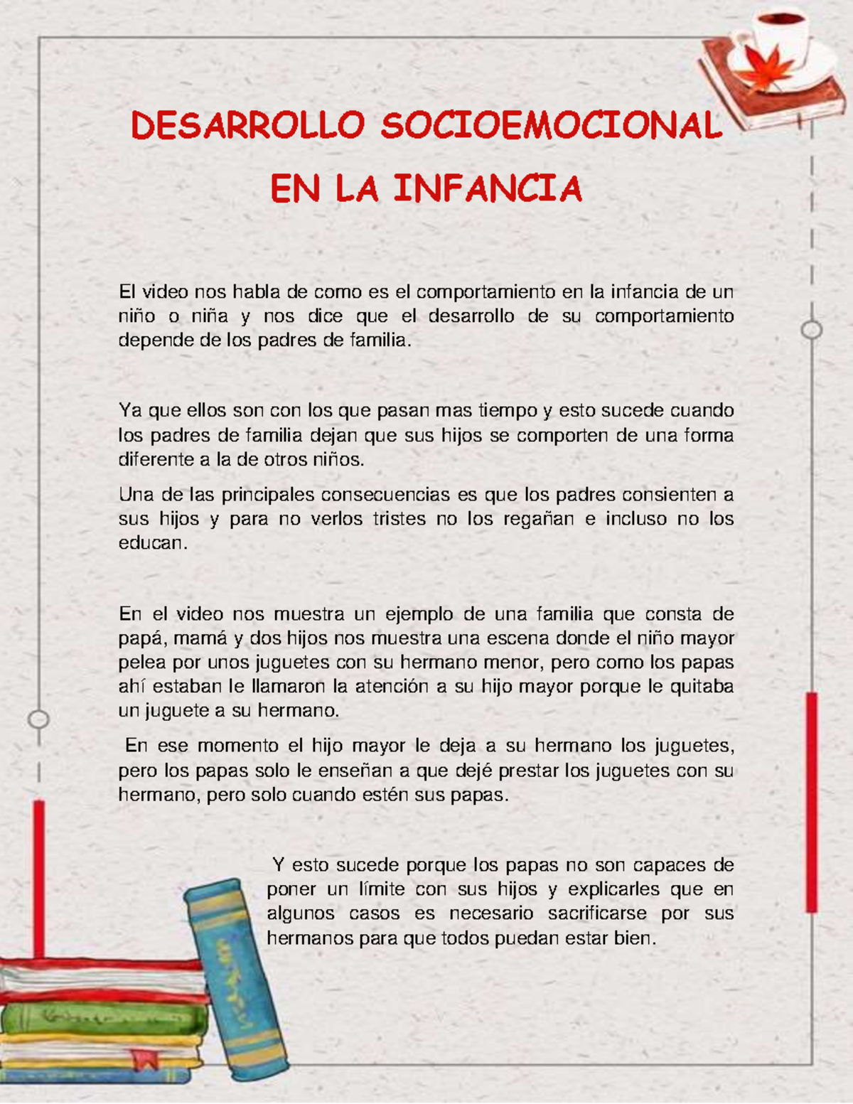 Desarrollo Socioemocional EN LA Infancia - DESARROLLO SOCIOEMOCIONAL EN ...