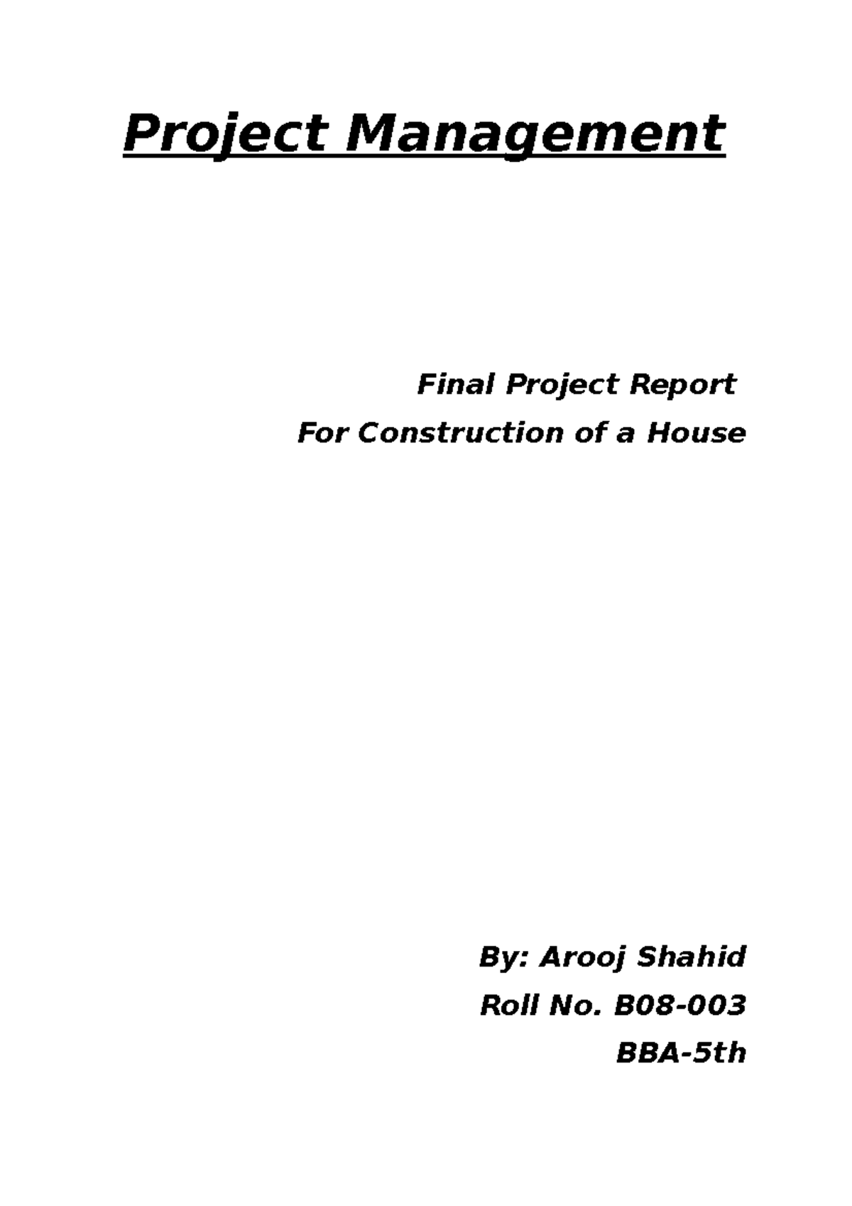 Project Management Final Project Report - Project Management Final ...