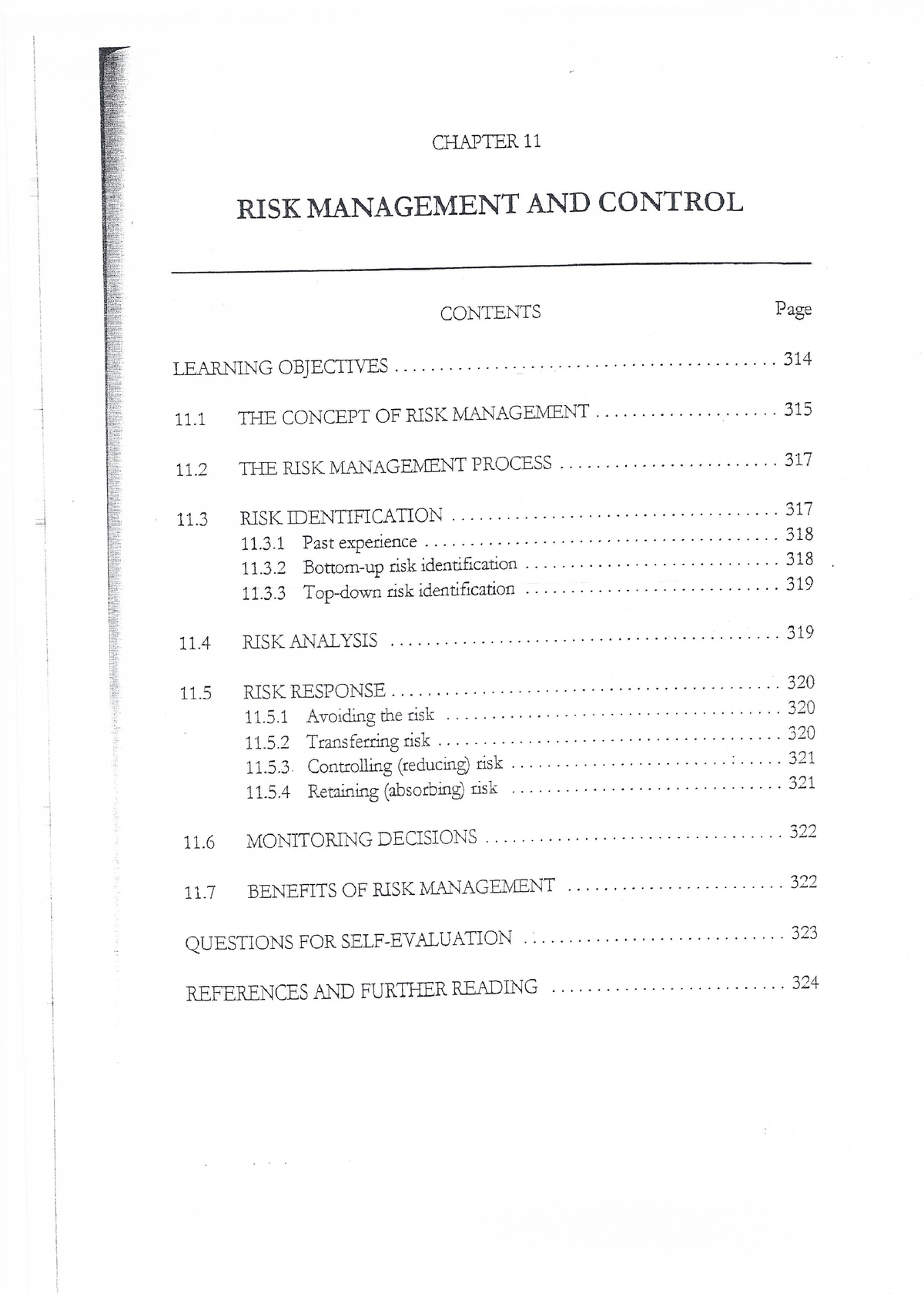 Chapter 11 Risk Management - BPDD6812 - Studocu