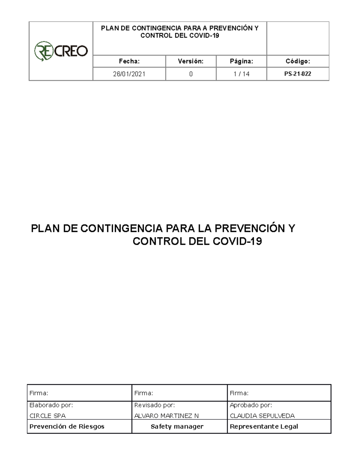 Plan contingencia covid - PLAN DE CONTINGENCIA PARA A PREVENCIÓN Y ...