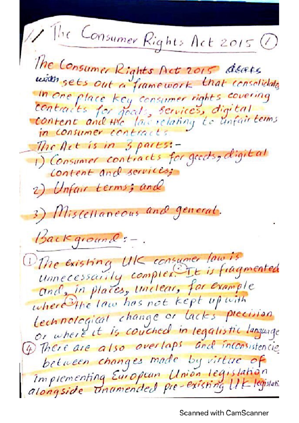 Consumer rights act 2015 - contract law - Studocu
