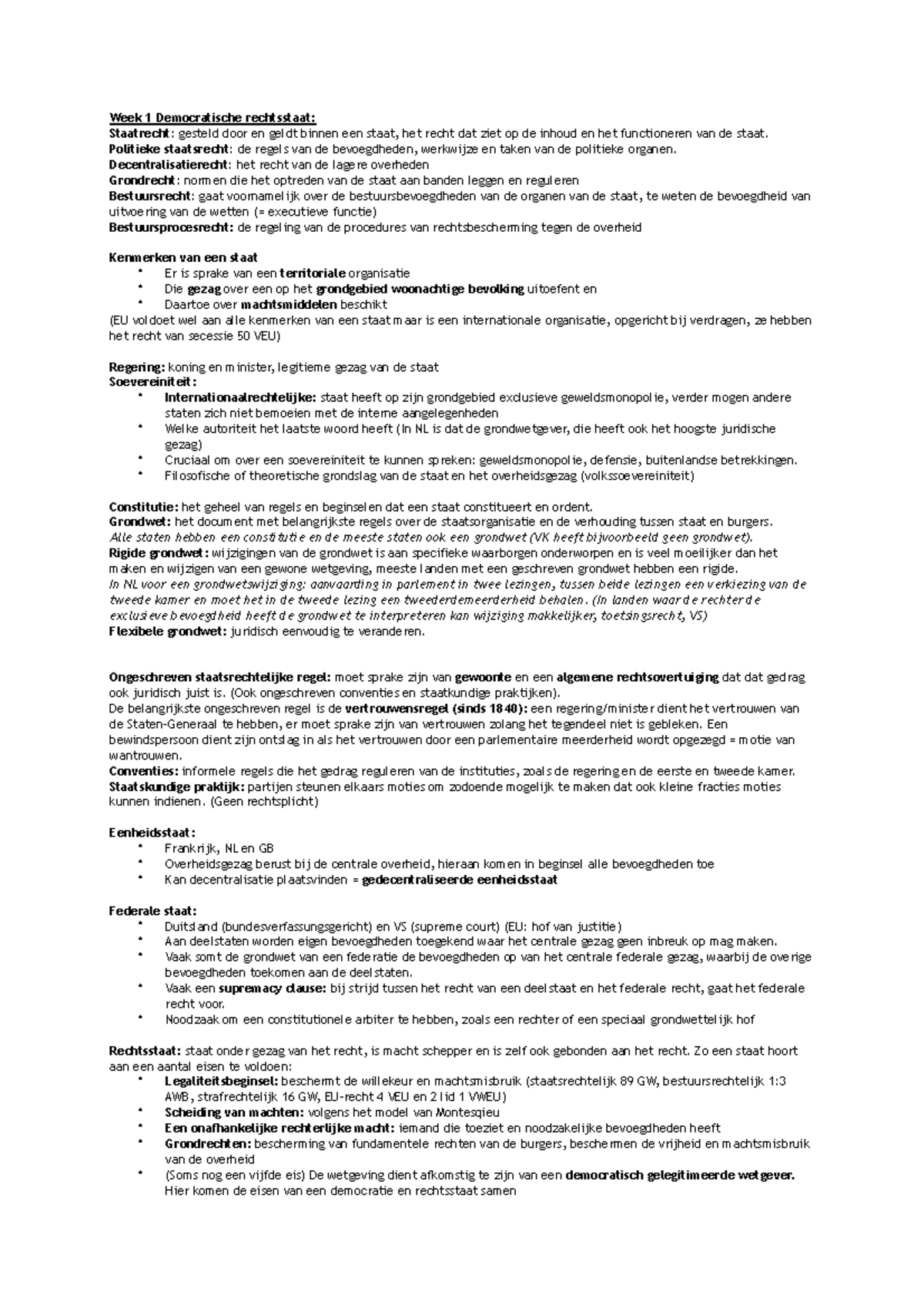 Constitutioneel Recht-2 Pdf - Week 1 Democratische Rechtsstaat ...