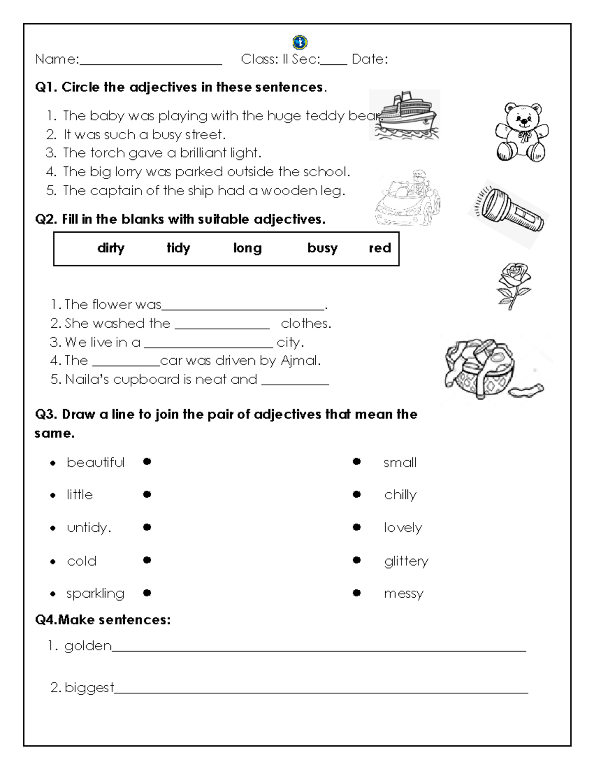 Grammar 4th week - Name:_____________________ Class: II Sec:____ Date ...