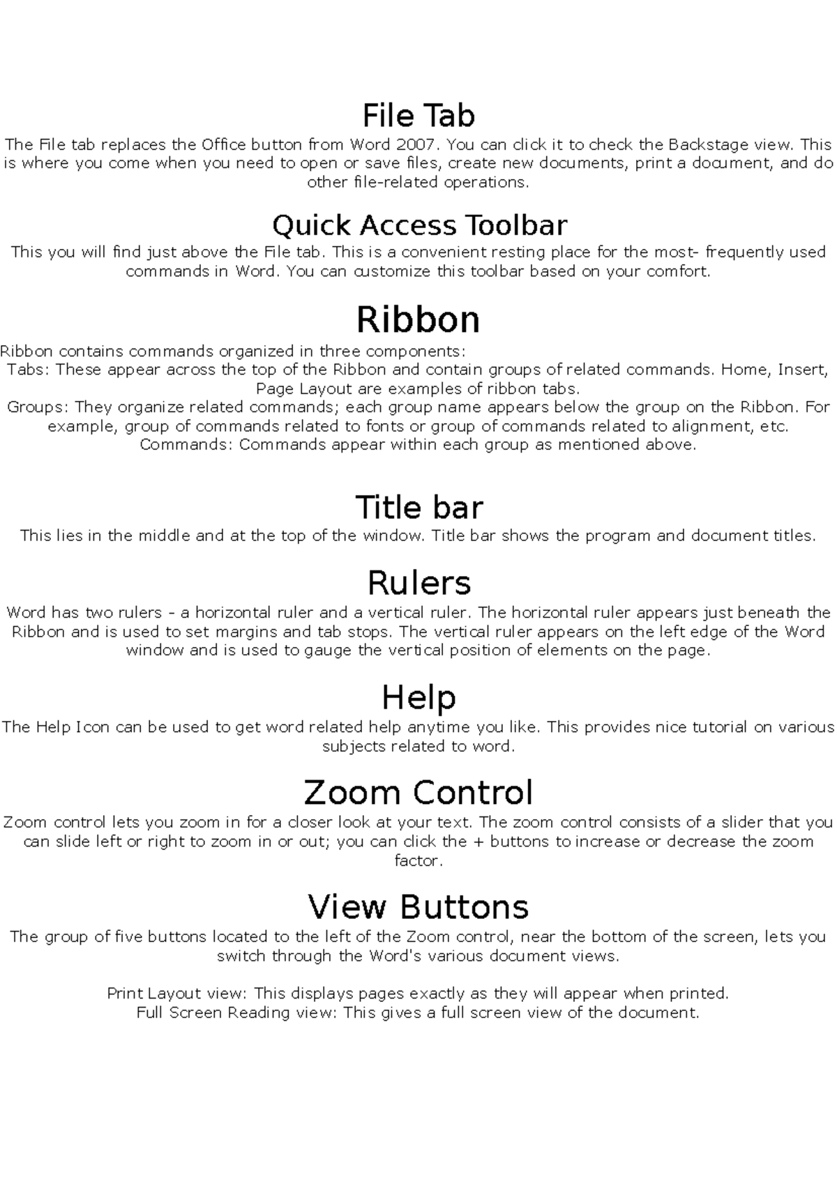 Hussain file tutorial File Tab The File tab replaces the Office