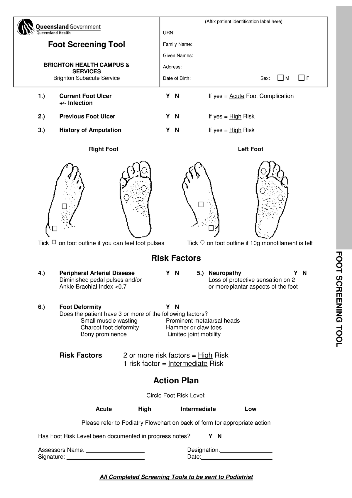 4. BHCS at-risk foot screening Tool - Foot Screening Tool BRIGHTON ...