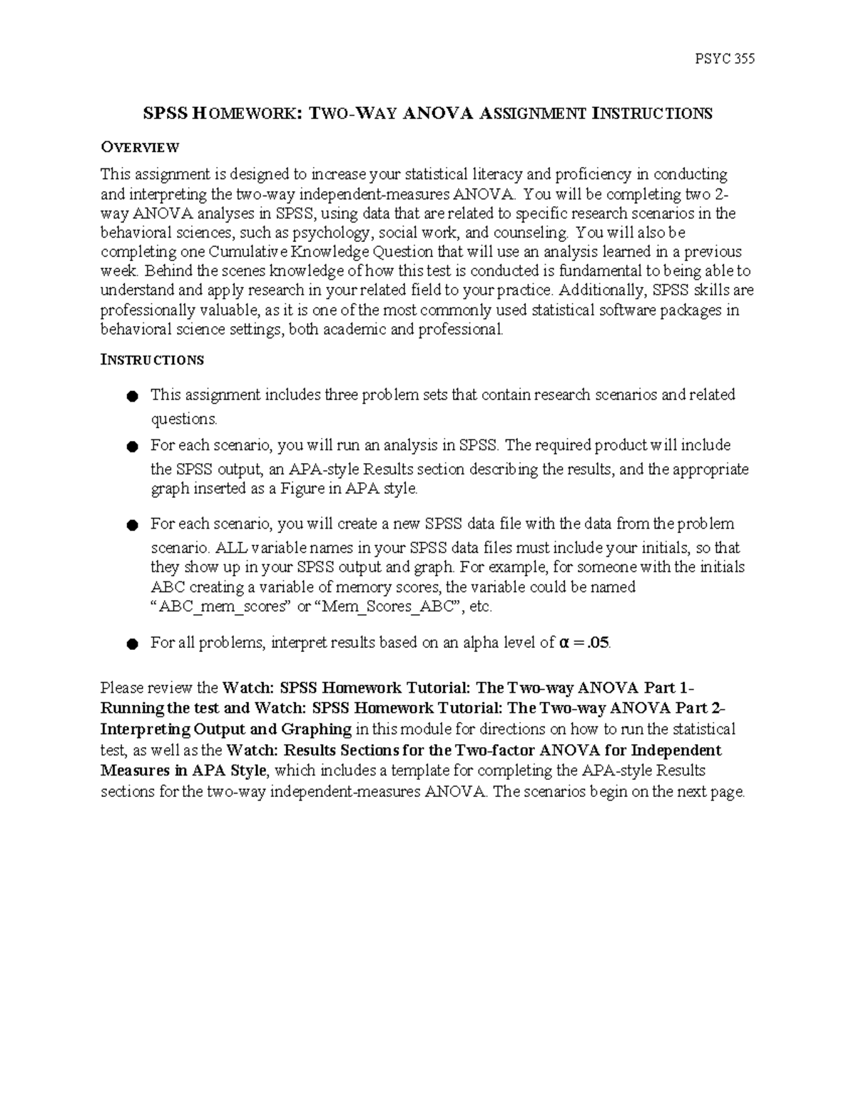 spss homework two way anova assignment