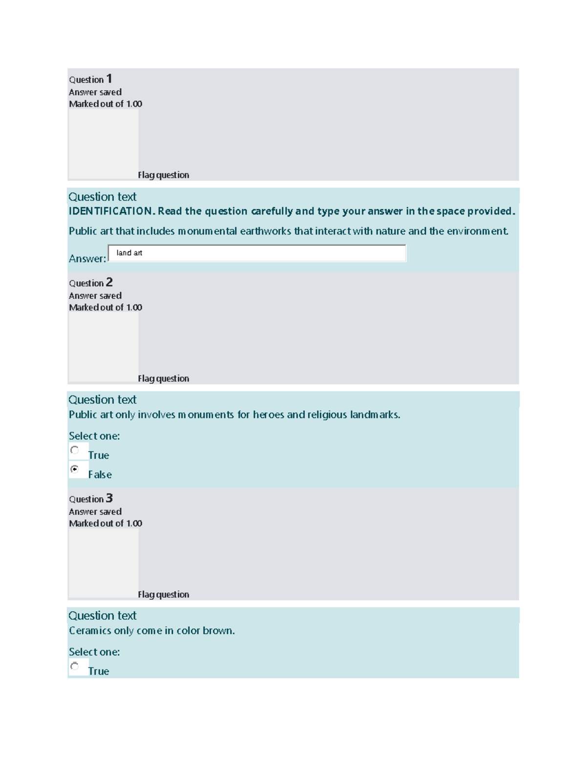 the Contemporary world - Question 1 Answer saved Marked out of 1. Flag ...