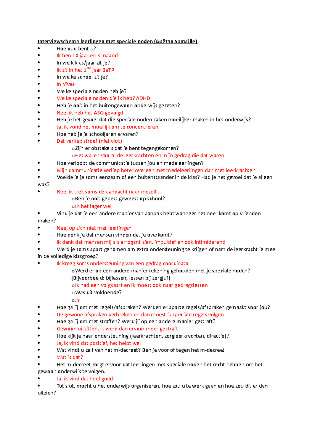 Interviewschema Leerlingen Met Speciale Noden Ticho - Interviewschema ...