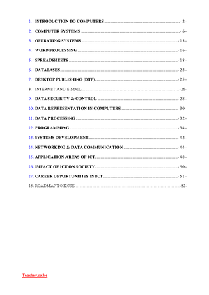 Computer applications 1 knec notes - MINISTRY OF EDUCATION DIPLOMA IN ...
