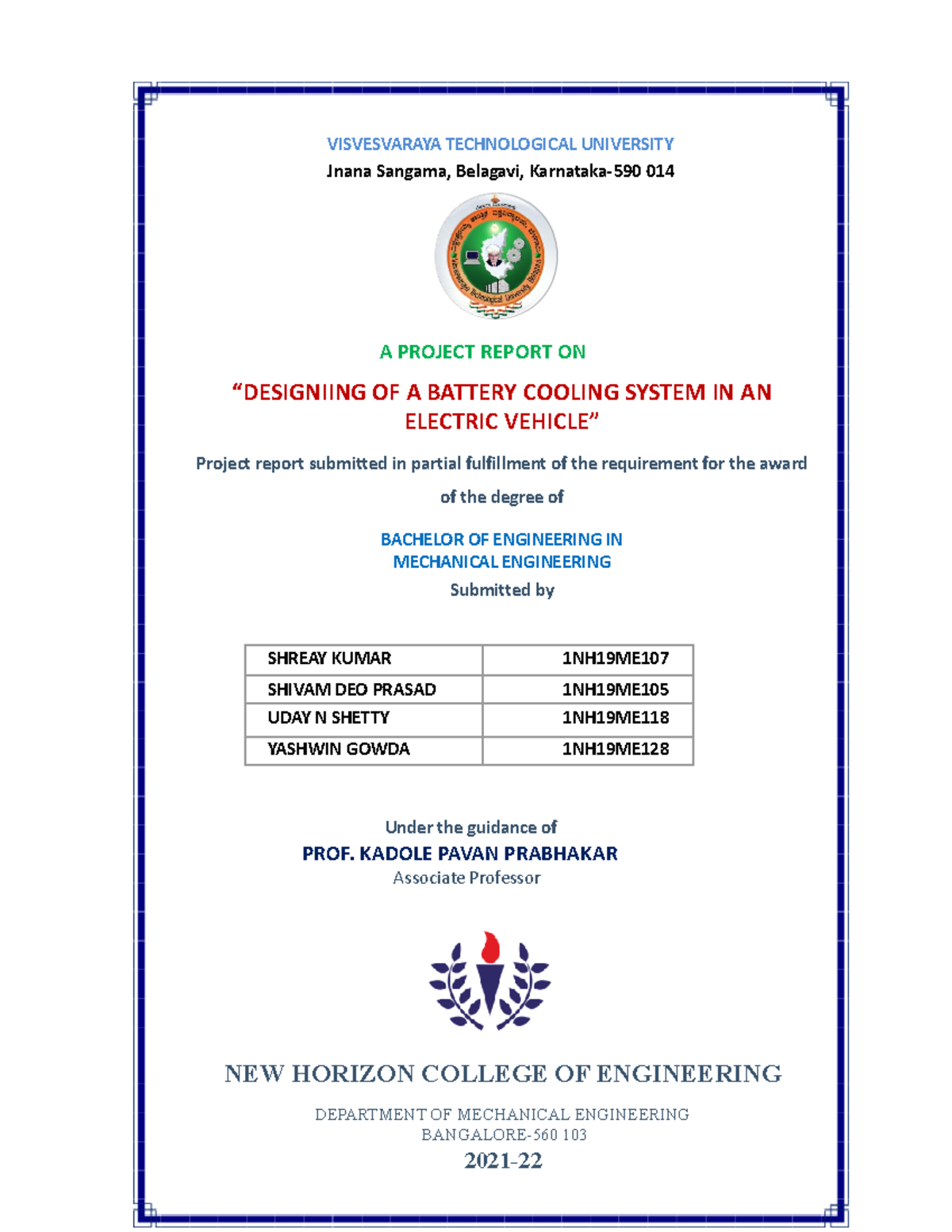 Final Report B7 - Project - VISVESVARAYA TECHNOLOGICAL UNIVERSITY Jnana ...