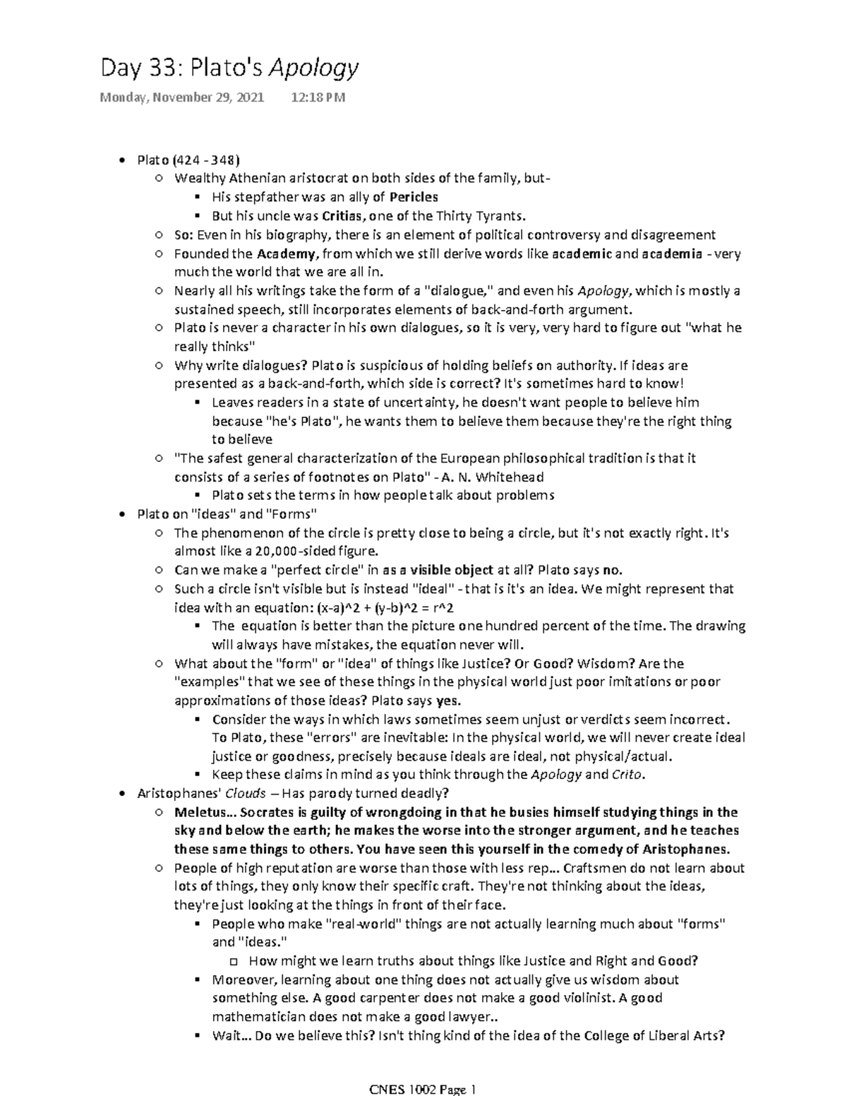 Day 33 Platos Apology A Comprehensive Overview Of Charles Mcnamaras Slides On Day 33