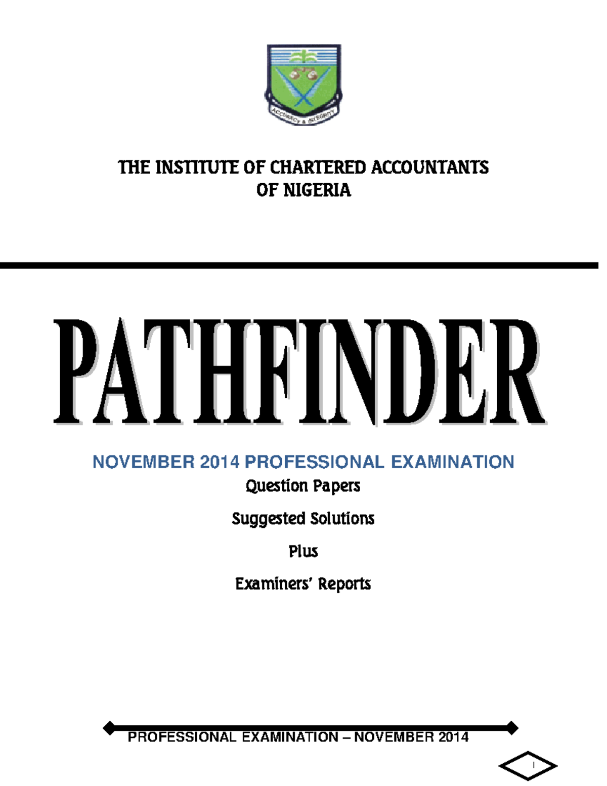 Pathfinder Professional NOV 2014 PROFESSIONAL EXAMINATION NOVEMBER