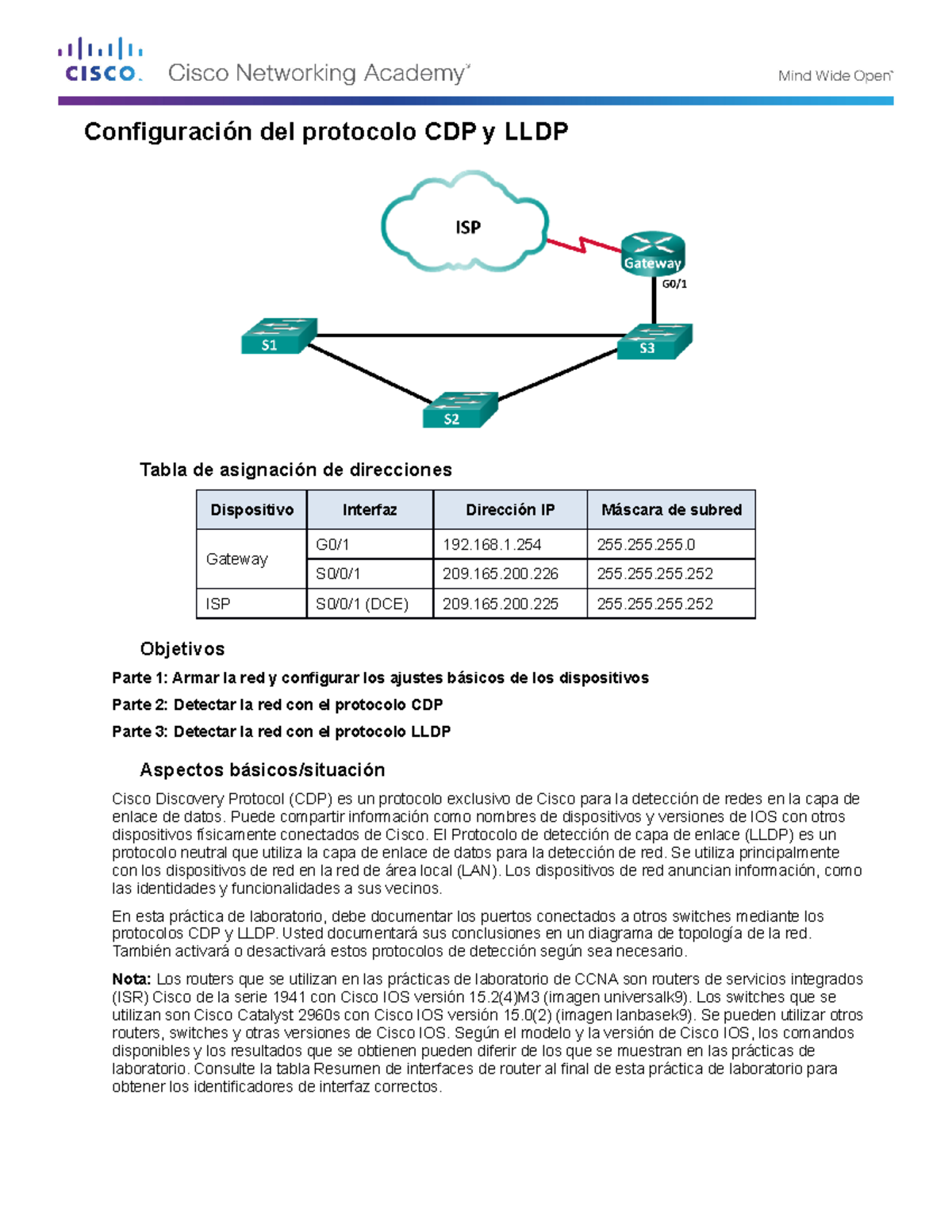 Laboratorio 1 - gfkqae4gc - Configuración del protocolo CDP y LLDP ...