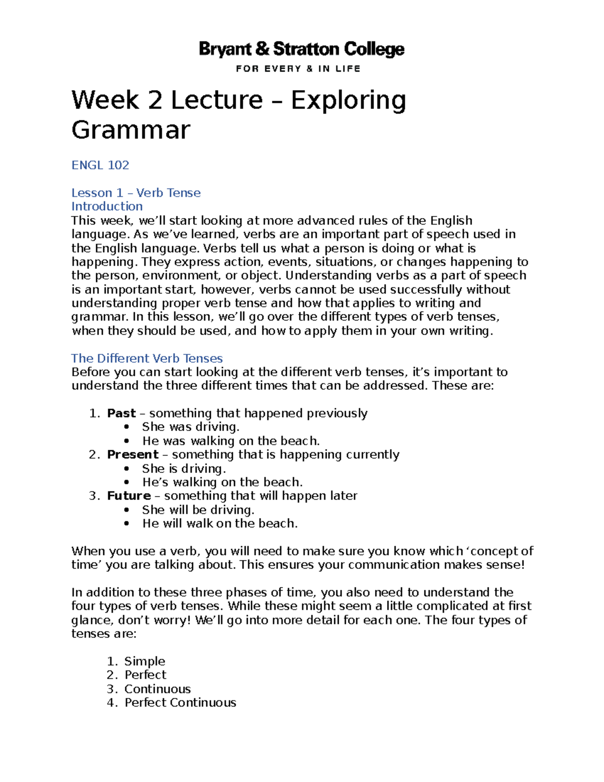 ENGL102 - Week 2 Lecture - ENGL102 - BSC - Studocu