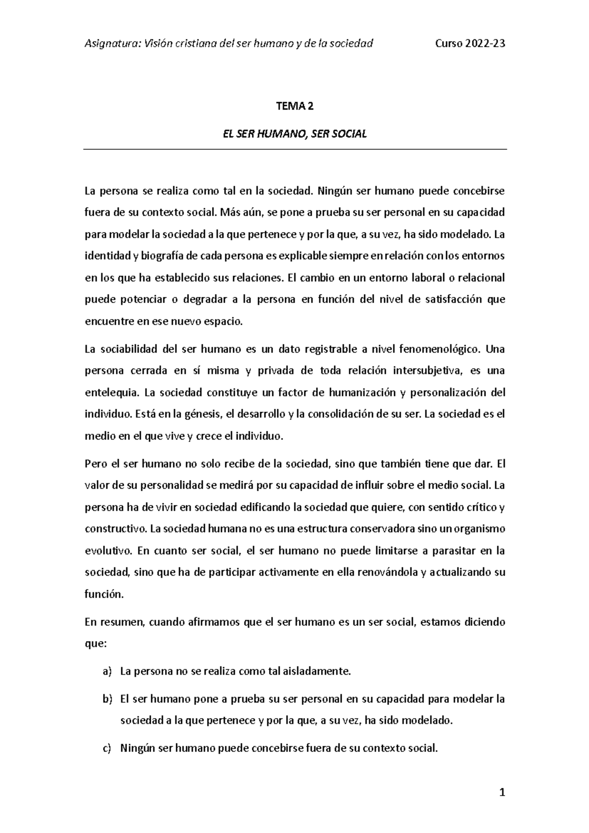 TEMA 2 ser social marketing - TEMA 2 EL SER HUMANO, SER SOCIAL La ...