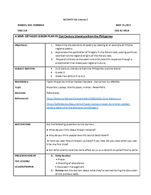 Lesson Plan - looking forward - Name: Jimmy A. Acuzar Jr. (06568) ELT ...