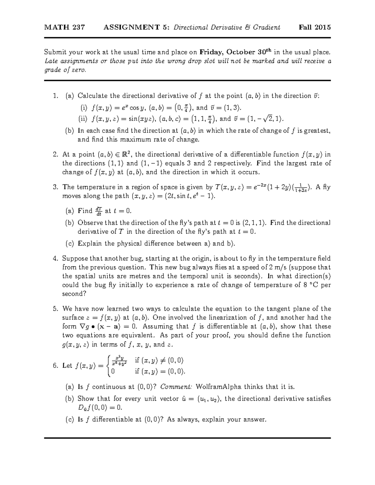 Asst05 Assignment Math 237 Studocu