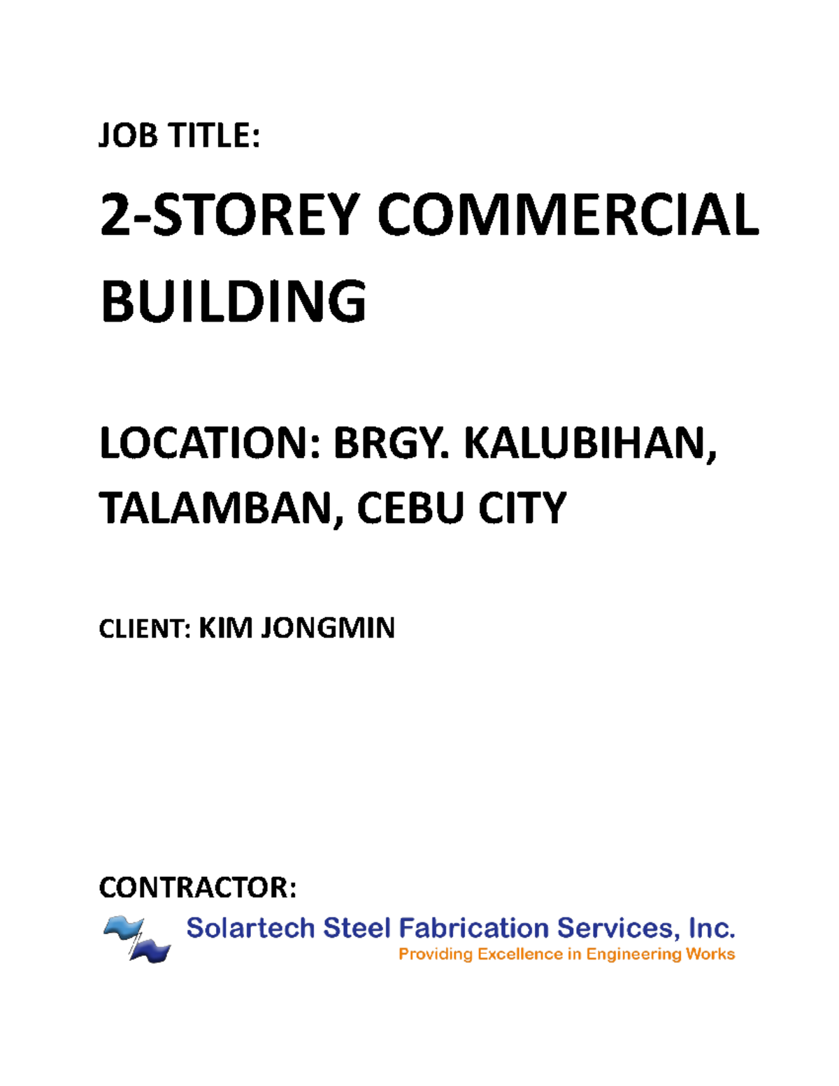 Final Structural Analysis 2- Storey Commercial - JOB TITLE: 2 - STOREY ...