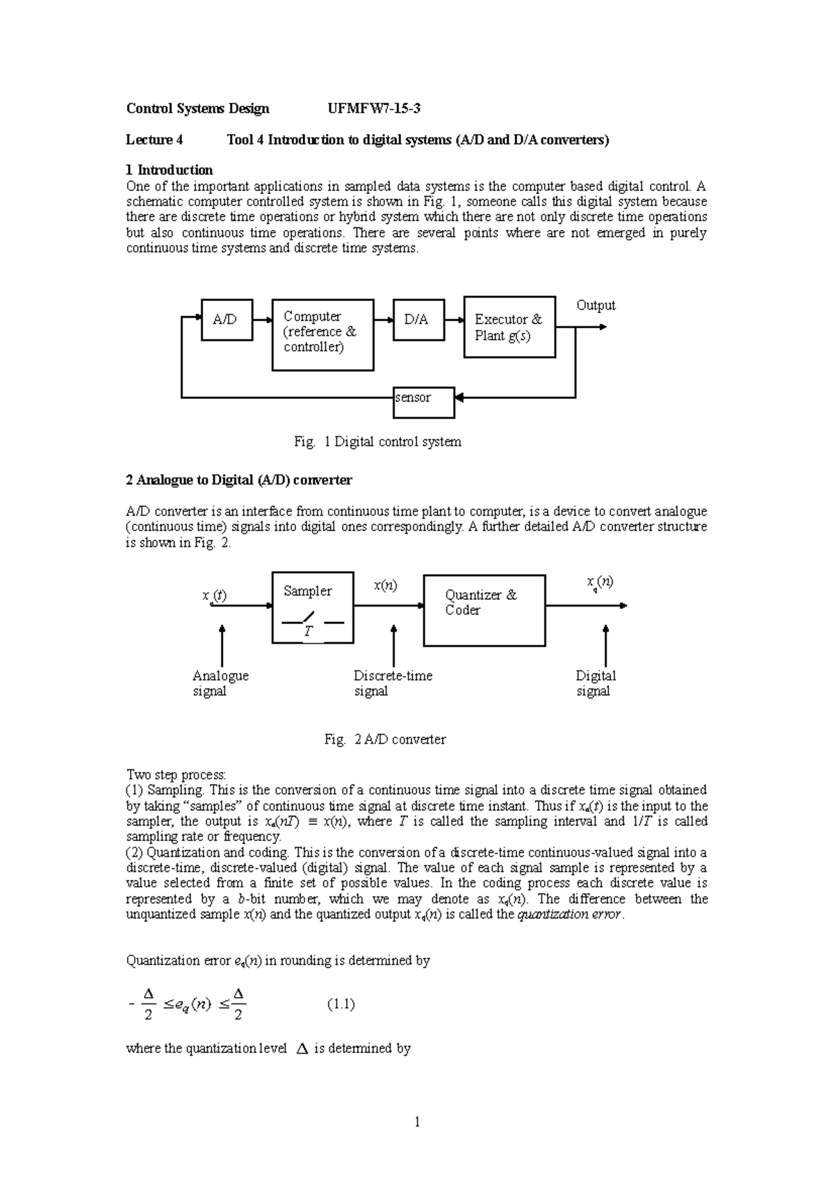 LEC 4 Introduction to digital systems (A/D and D/A converters