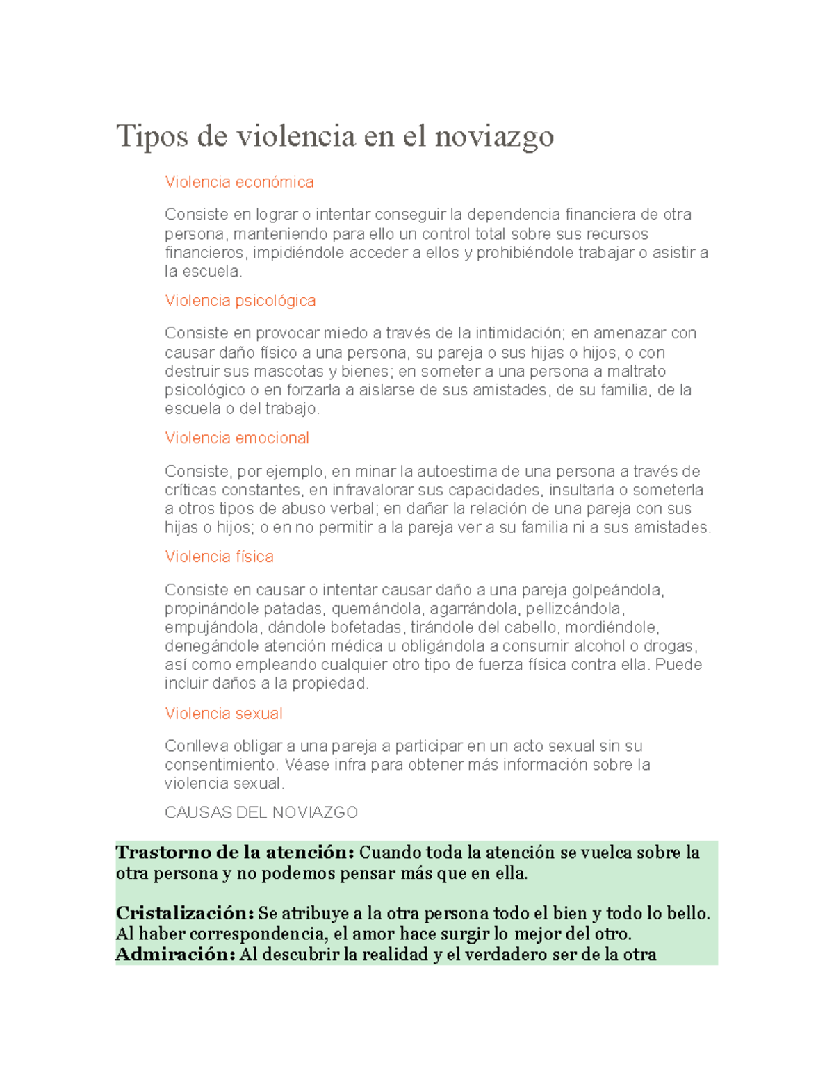 Tipos de violencia en el noviazgo - Tipos de violencia en el noviazgo ...
