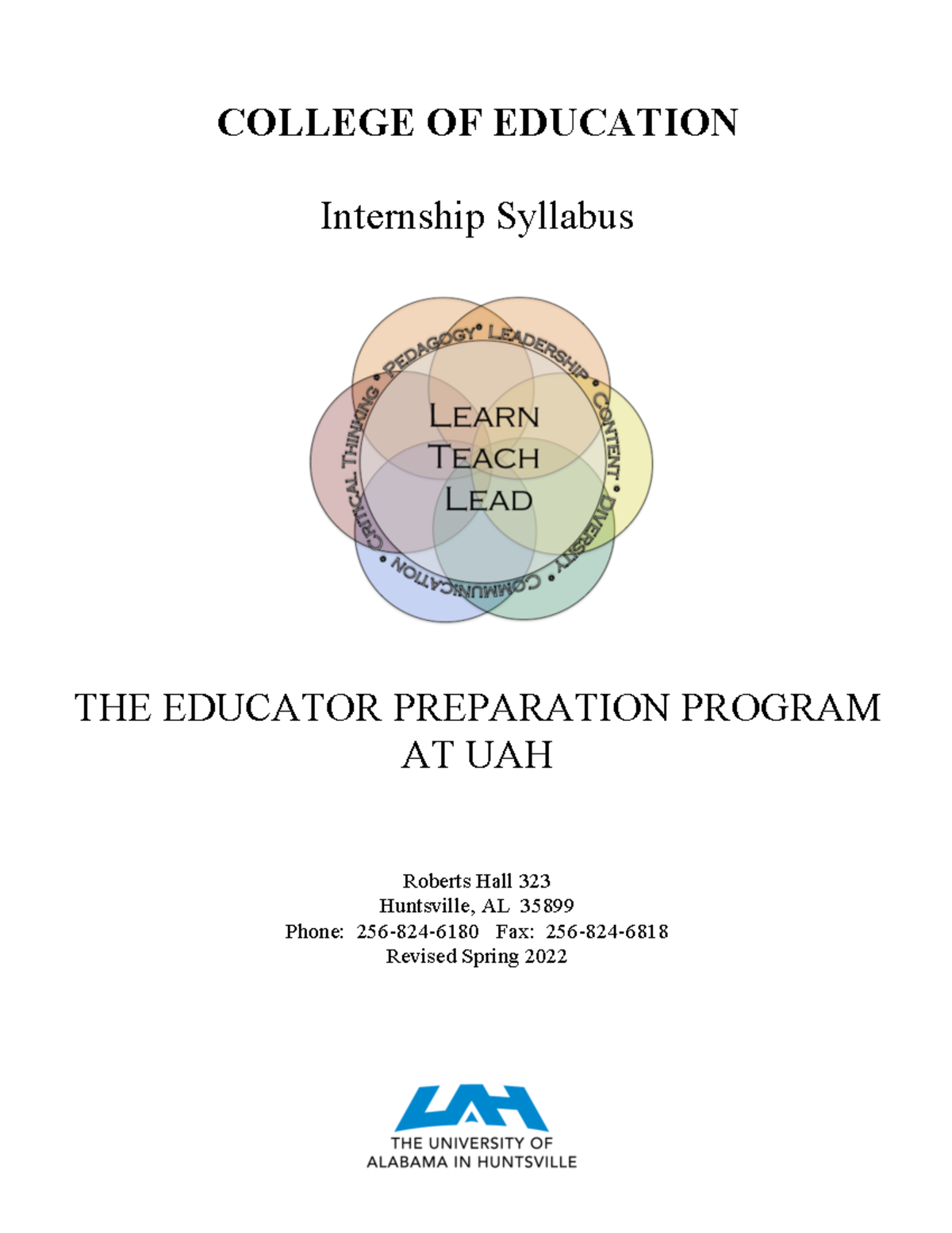 2022-2023 internship syllabus 9-28-22 update - COLLEGE OF EDUCATION ...