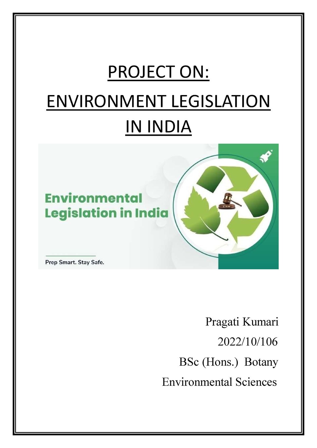 write an essay on environmental legislation in india