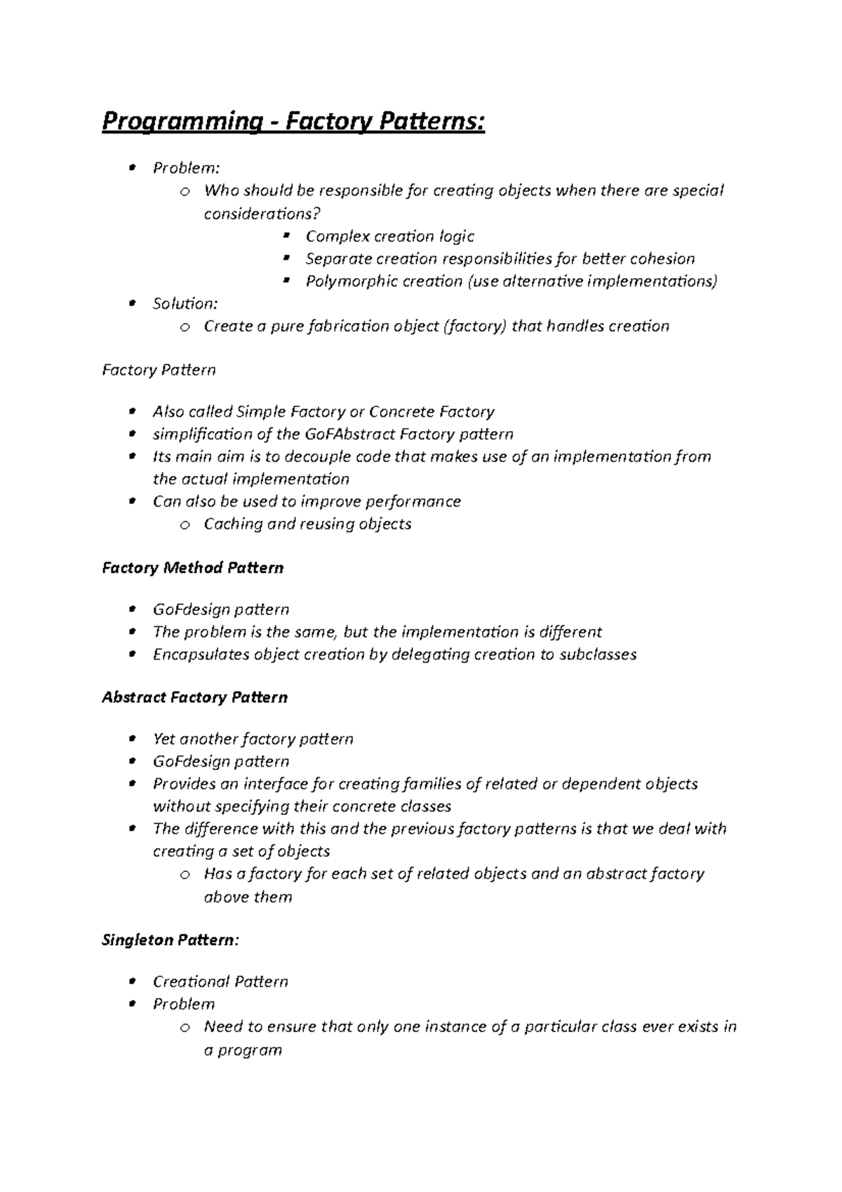 Programming - Factory Patterns - Access to it should be controlled UML ... image.