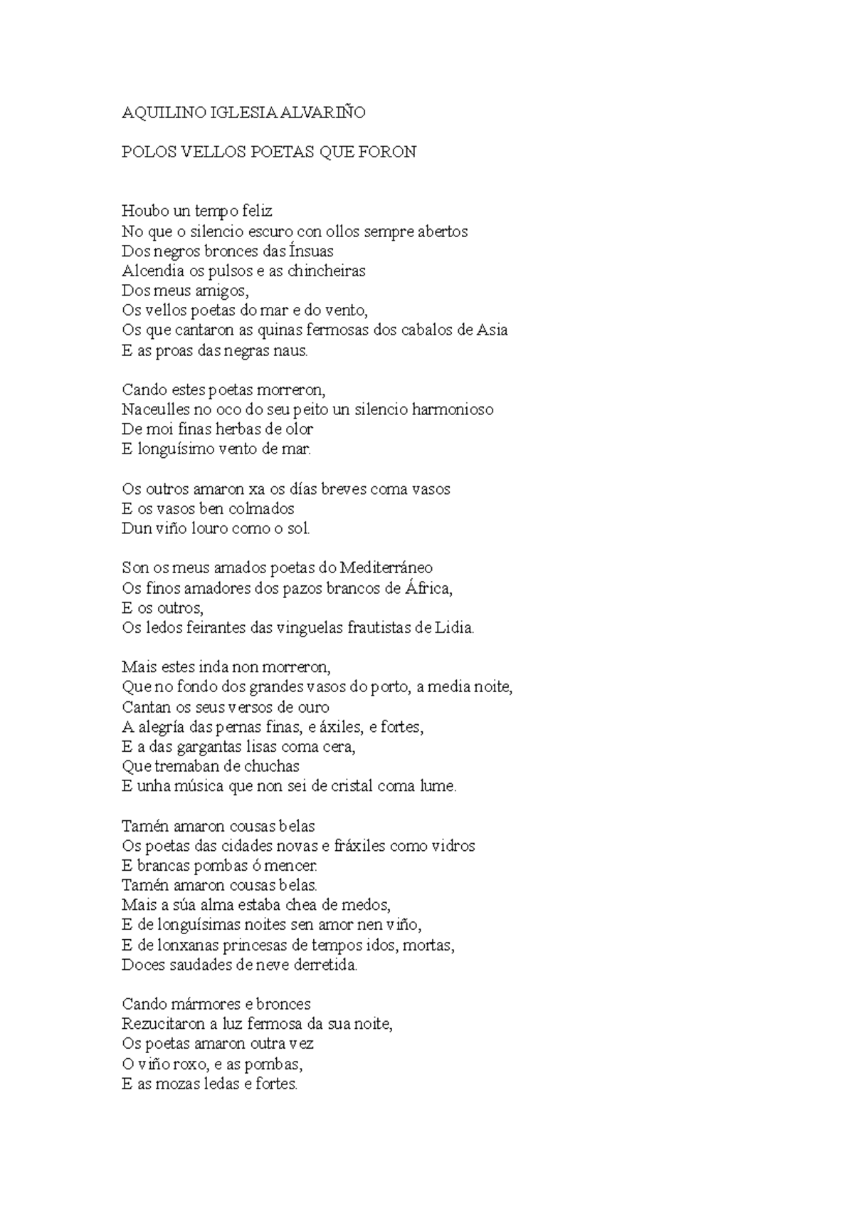 Aquilino Iglesia AlvariÑo - AQUILINO IGLESIA ALVARIÑO POLOS VELLOS ...