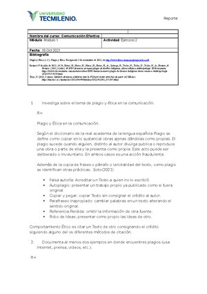 Ejercicio 1 - actividad 1 de comunicación - UNIVERSIDAD TECMILENIO ...