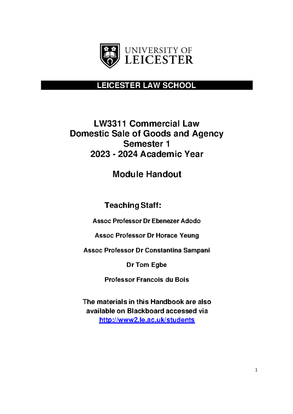 Module Handout 2023 2024 Semester 1 1 LEICESTER LAW SCHOOL LW 3311   Thumb 1200 1695 