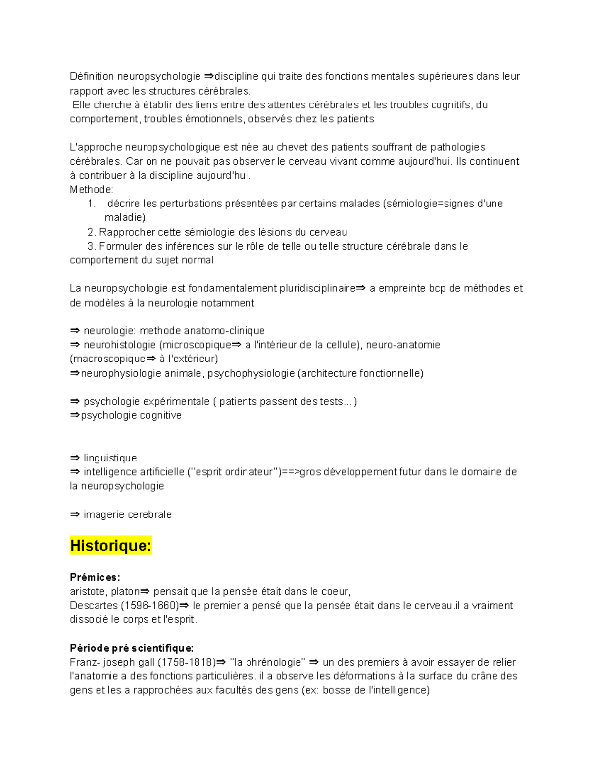 Intro aux pathologies-neuropsychologie - Définition neuropsychologie ⇒ ...