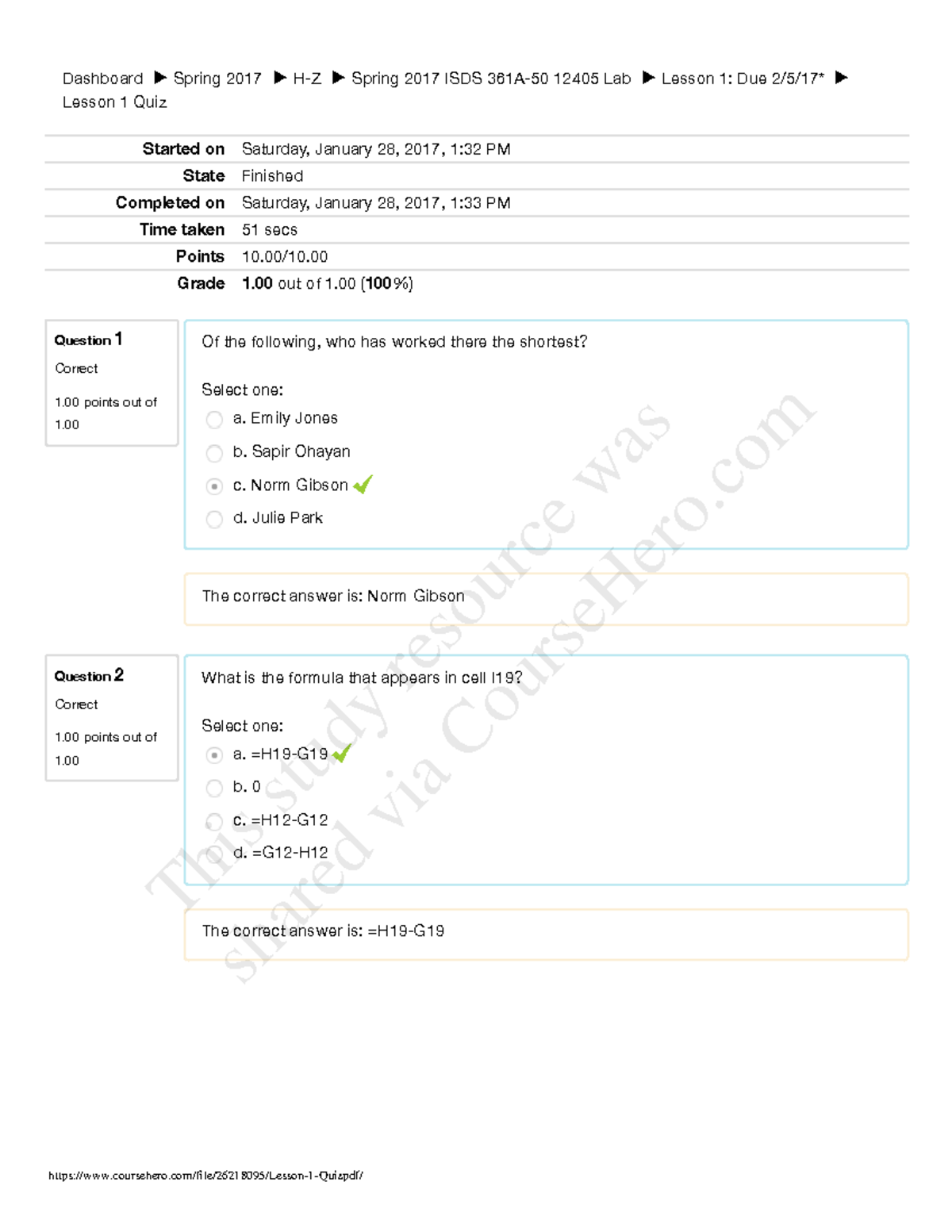 ISDS Quiz #1 - Quiz - Dashboard ︎Spring 2017 ︎H-Z ︎Spring 2017 ISDS ...