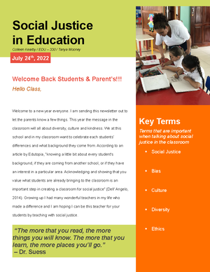 EDU 330 0500 Cultural Competence Reflection Video SLB Readable draft ...