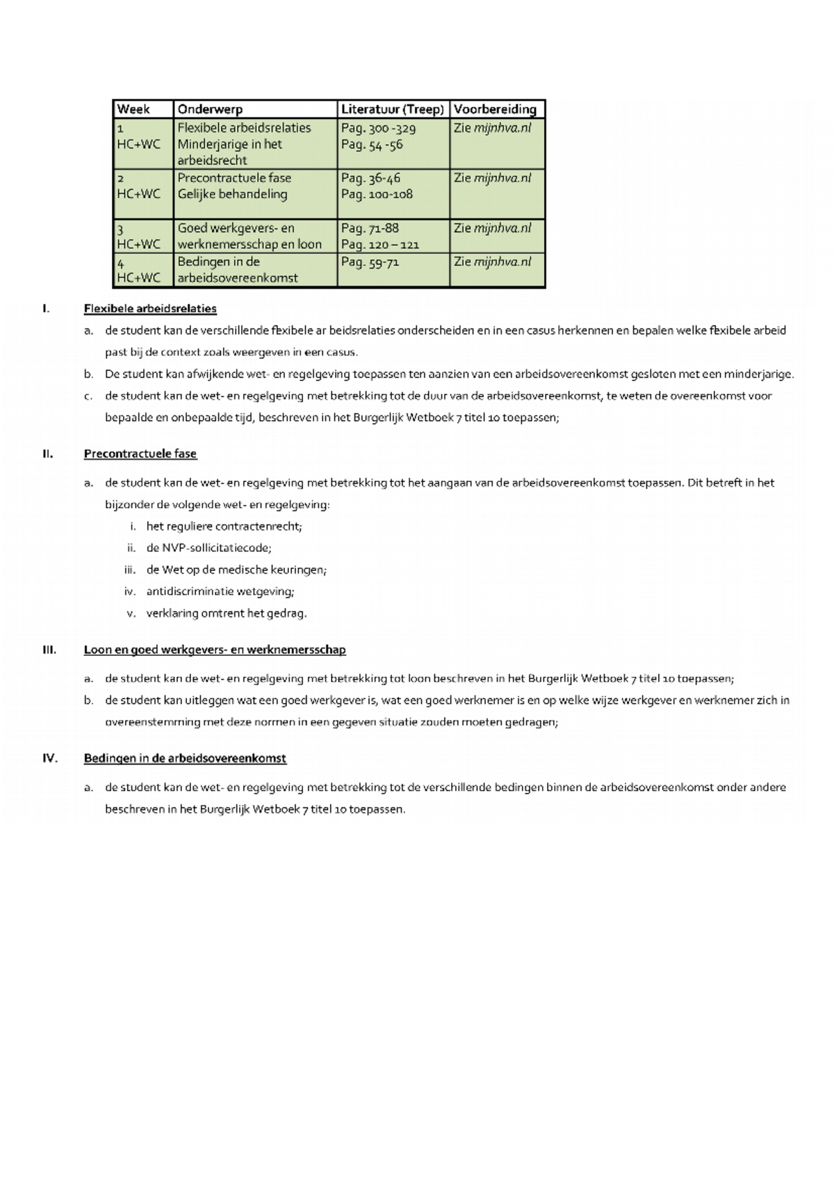 Recht Deeltoets 1 - I. Flexibele Arbeidsrelaties A. De Student Kan De ...