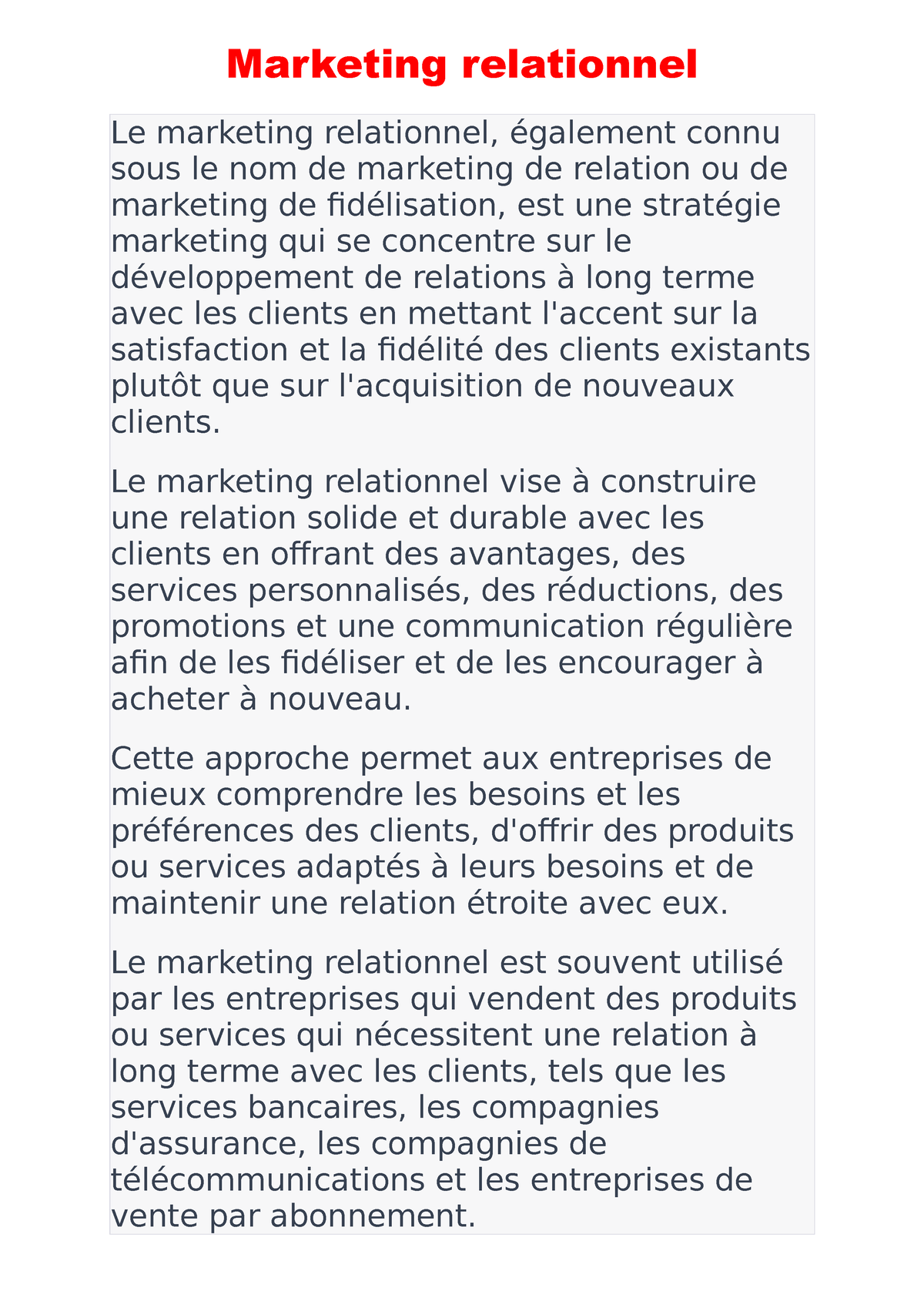 dissertation marketing relationnel